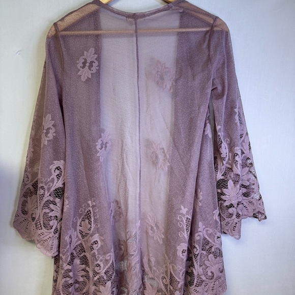 Boho Sheer Lace Cardigan bell sleeves size small - Picture 5 of 6